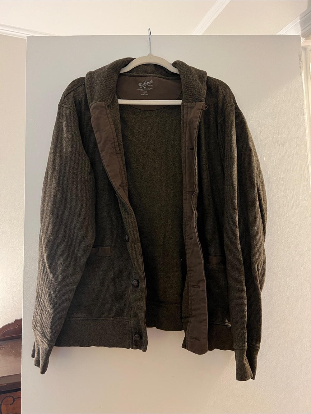 Vintage waffle woolrich cardigan - brown